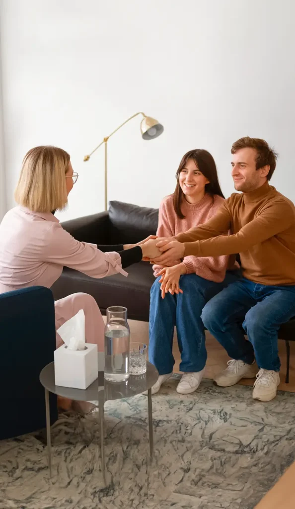 CEAPSI. Adultos. En conversación con terapeuta, representan terapia familiar o de pareja.